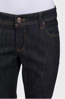 Dark blue low-rise straight leg jeans
