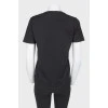 Black T -shirt with a white log of brand