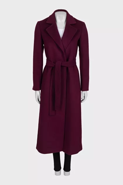 Purple wool wrap coat