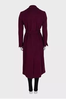 Purple wool wrap coat