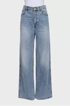 Straight-leg jeans with a distressed effect