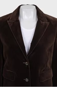 Velvet jacket and trousers suit with tag