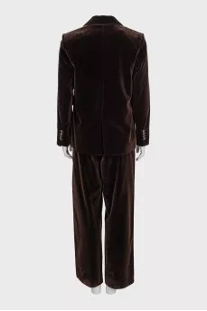 Velvet jacket and trousers suit with tag