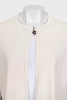Cashmere cardigan decorated with fringe