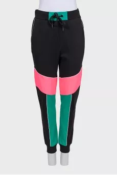 Black sweatpants with contrasting inserts