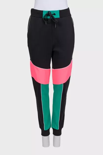 Black sweatpants with contrasting inserts