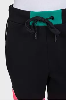 Black sweatpants with contrasting inserts