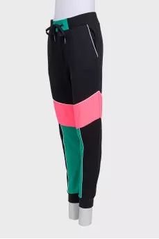 Black sweatpants with contrasting inserts