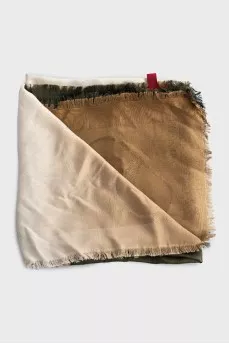 Two-color silk and wool scarf