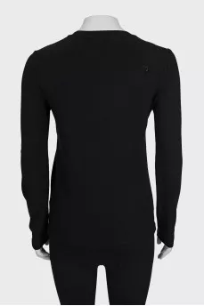 Black straight-cut sweatshirt with a zipper
