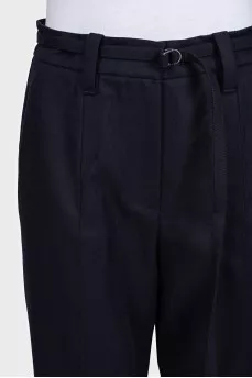 Blue wool trousers with tag