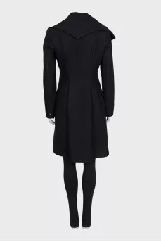 Black coat with an asymmetrical top