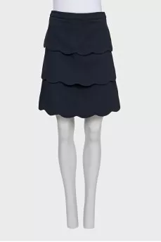 Straight-cut skirt with ruffles