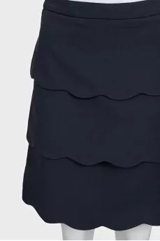 Straight-cut skirt with ruffles
