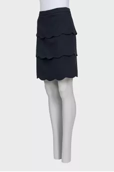 Straight-cut skirt with ruffles