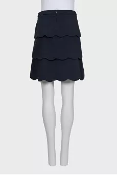 Straight-cut skirt with ruffles