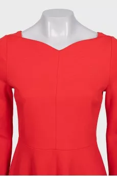 Orange fitted dress with a zipper