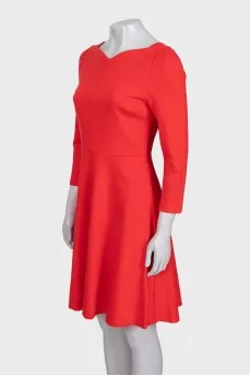 Orange fitted dress with a zipper