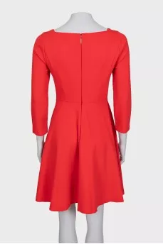 Orange fitted dress with a zipper