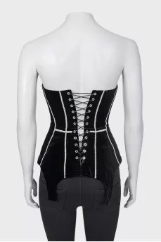 Black velvet corset with decor