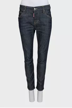 Blue skinny jeans with buttons