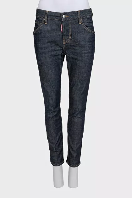 Blue skinny jeans with buttons