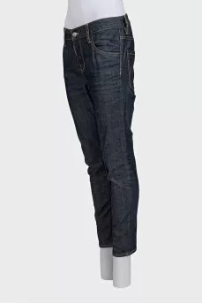 Blue skinny jeans with buttons