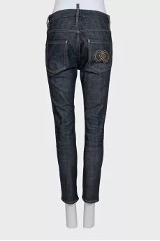 Blue skinny jeans with buttons