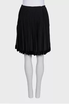 Silk skirt with velvet trim
