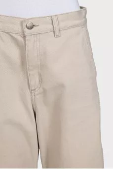 Бежеві укорочені джинси wide leg fit