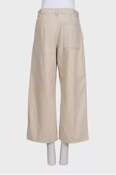 Бежеві укорочені джинси wide leg fit