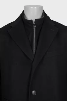 Men's black wool coat