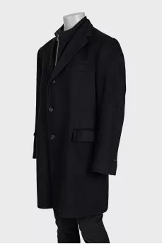Men's black wool coat