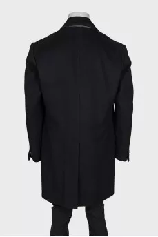 Men's black wool coat