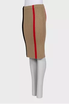 Wool pencil skirt in signature print