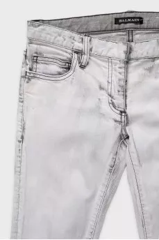 White low-rise skinny jeans
