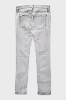 White low-rise skinny jeans
