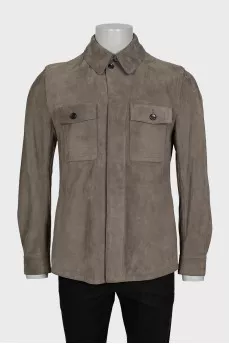 Men's straight-cut shirt with patch pockets