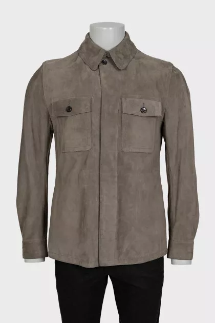 Men's straight-cut shirt with patch pockets