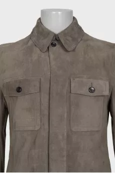 Men's straight-cut shirt with patch pockets