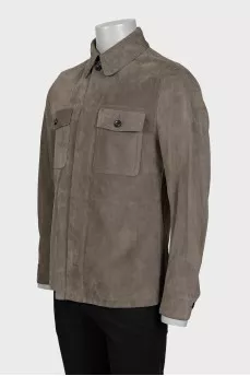 Men's straight-cut shirt with patch pockets