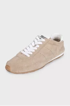 Plume beige suede sneakers