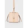 Cube-shaped leather bag