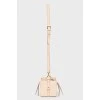 Cube-shaped leather bag