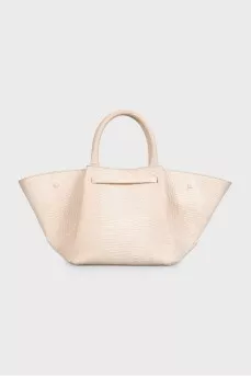 White leather New York bag