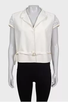 White jacket with lace back