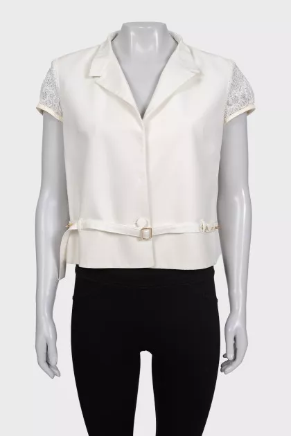 White jacket with lace back