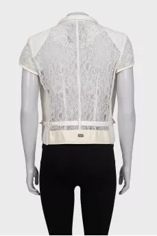White jacket with lace back