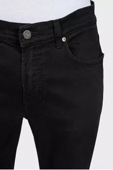 Men's black straight-leg jeans