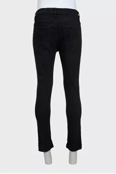 Men's black straight-leg jeans